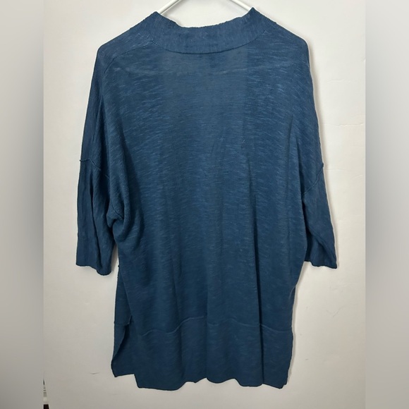 Eileen Fisher Blue Heathered Open-Front Women's Sweater L/XL - Picture 3 of 4
